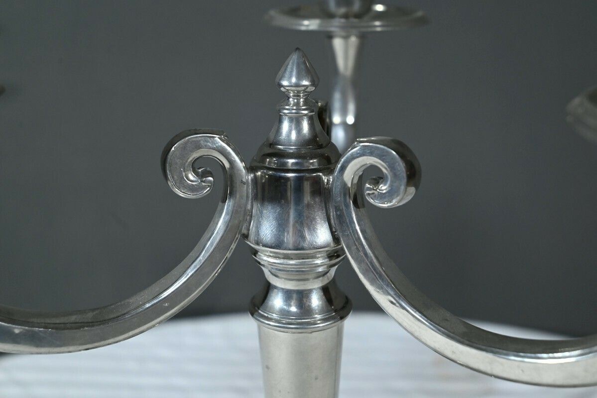 photo furniture Pair Of “Le Lingot” Candelabra In Pewter – Mid 20th Century