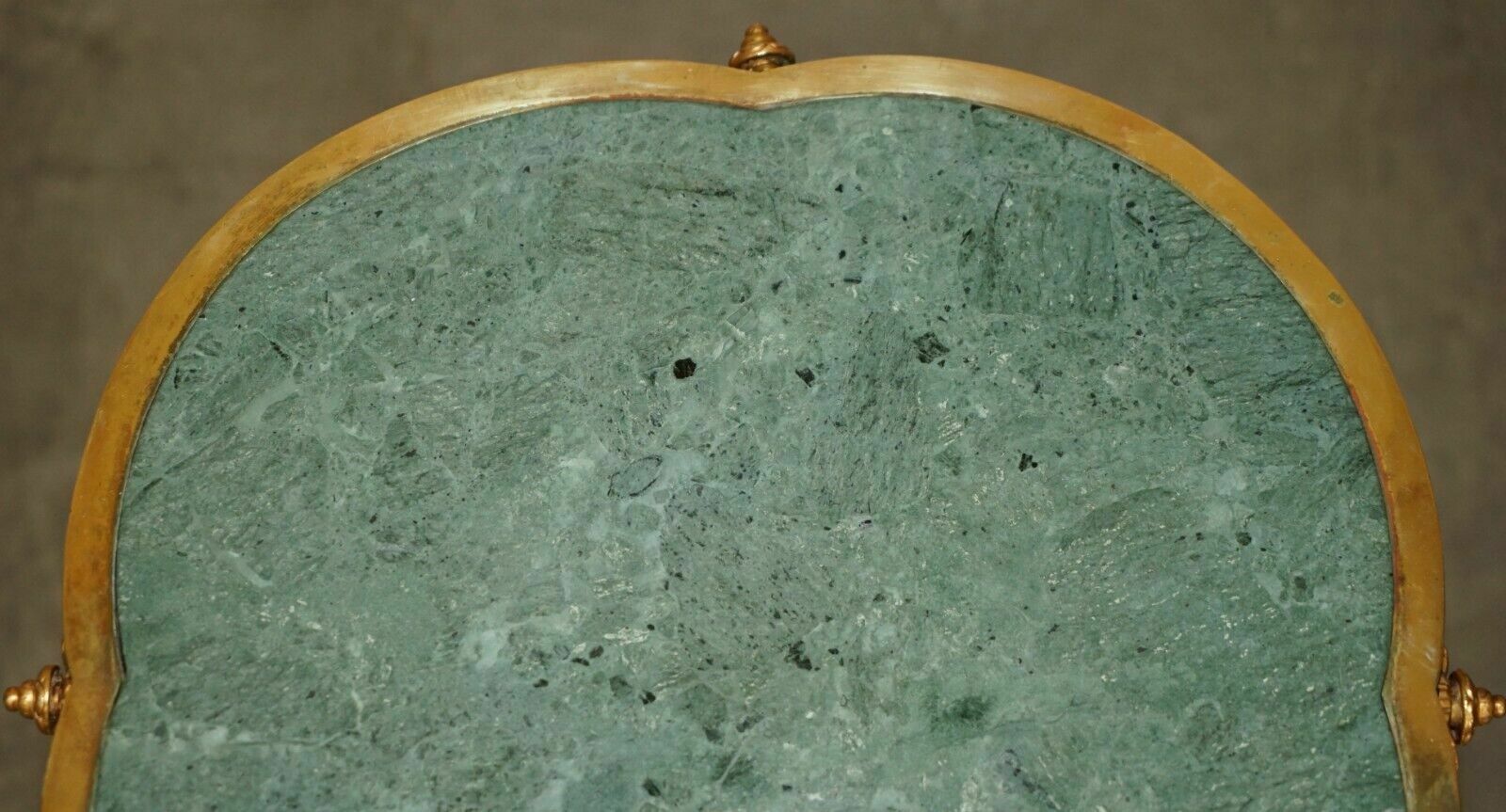Exquisite Antique Circa 1900 Brass Side End Lamp Table With Thick Marble Top photo Furniture