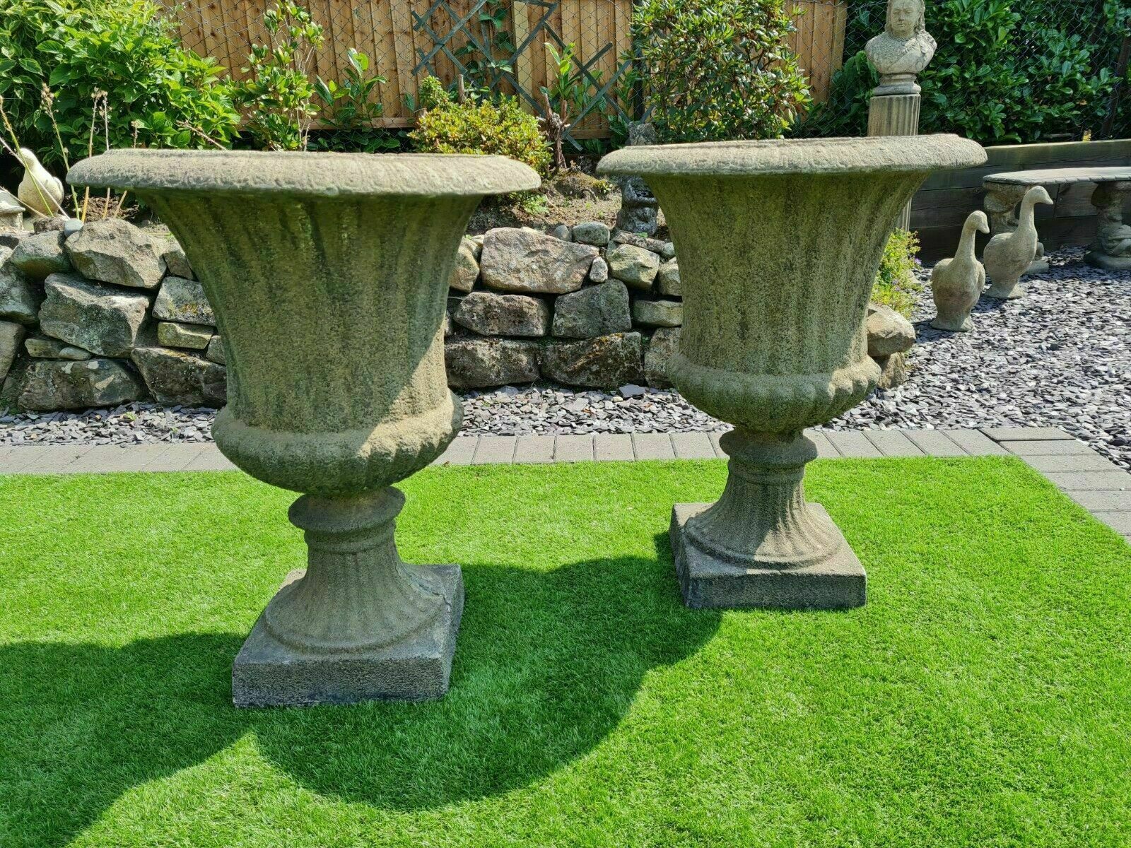 Vintage Style Heathfield Urns Deep Planters English Stone 0081.