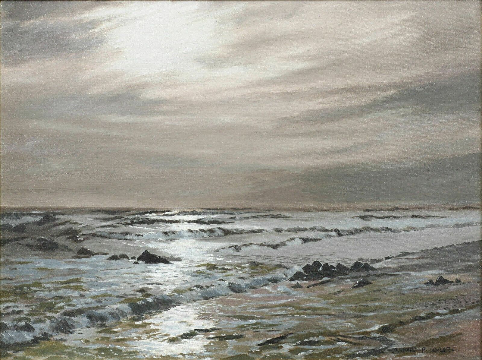 Oil On Canvas By Bernard P Lawlor. Coastal Scene photo furniture