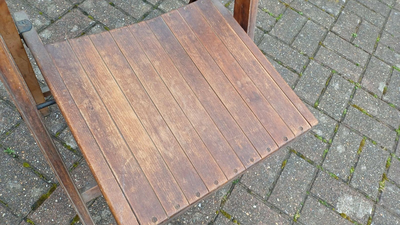 Pre War Vintage Solid Beech Folding Chair Inside Or Garden photo Furniture