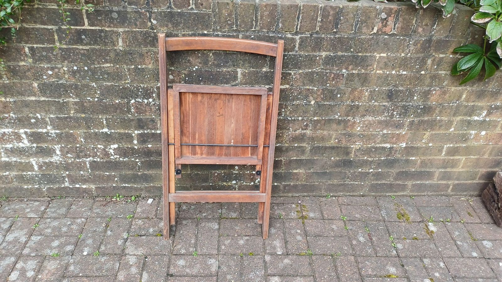Pre War Vintage Solid Beech Folding Chair Inside Or Garden photo vintage