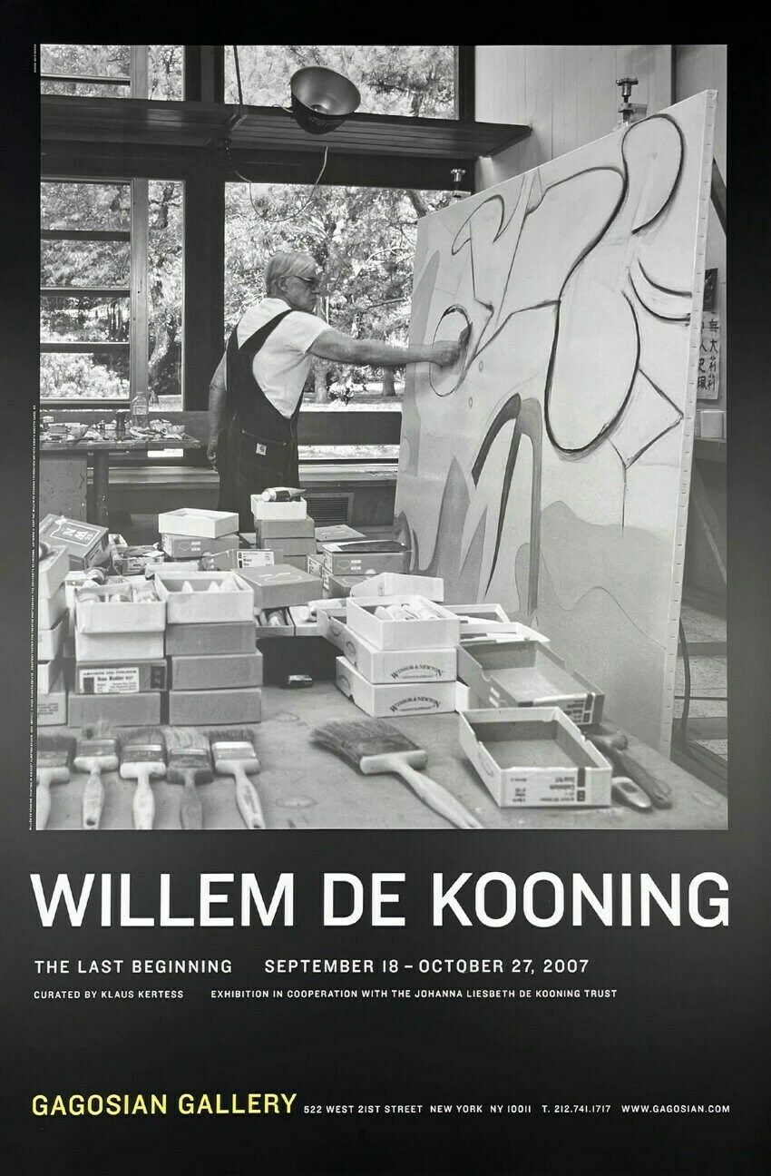 Original Willem De Kooning Exhibition Poster   The Last Beginning   Authentic Gallery Museum Print