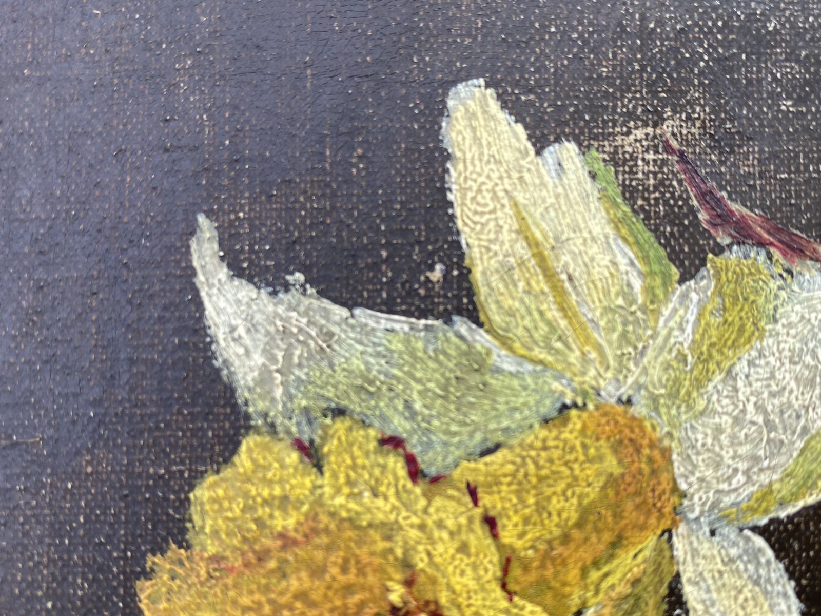 A Beautiful Near Pair Framed Danish Art Oil In Canvas 'Flowers In Vases' S. Thomsen C1940s photo vintage