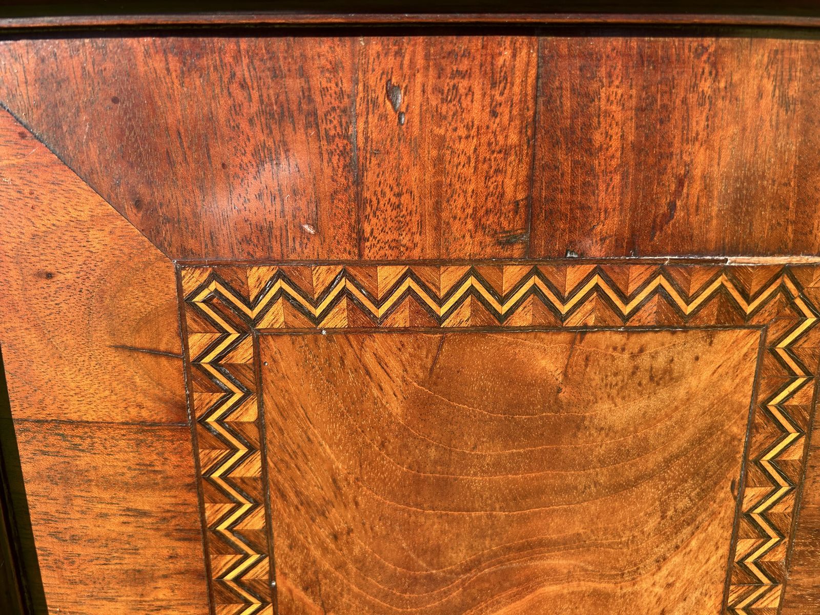 Antique Corner Cabinet English Mahogany With Inlay Circa 1800 photo for sale