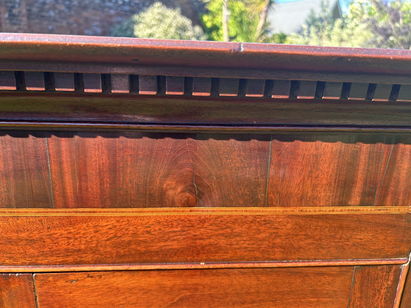 Antique Corner Cabinet English Mahogany With Inlay Circa 1800 photo buy