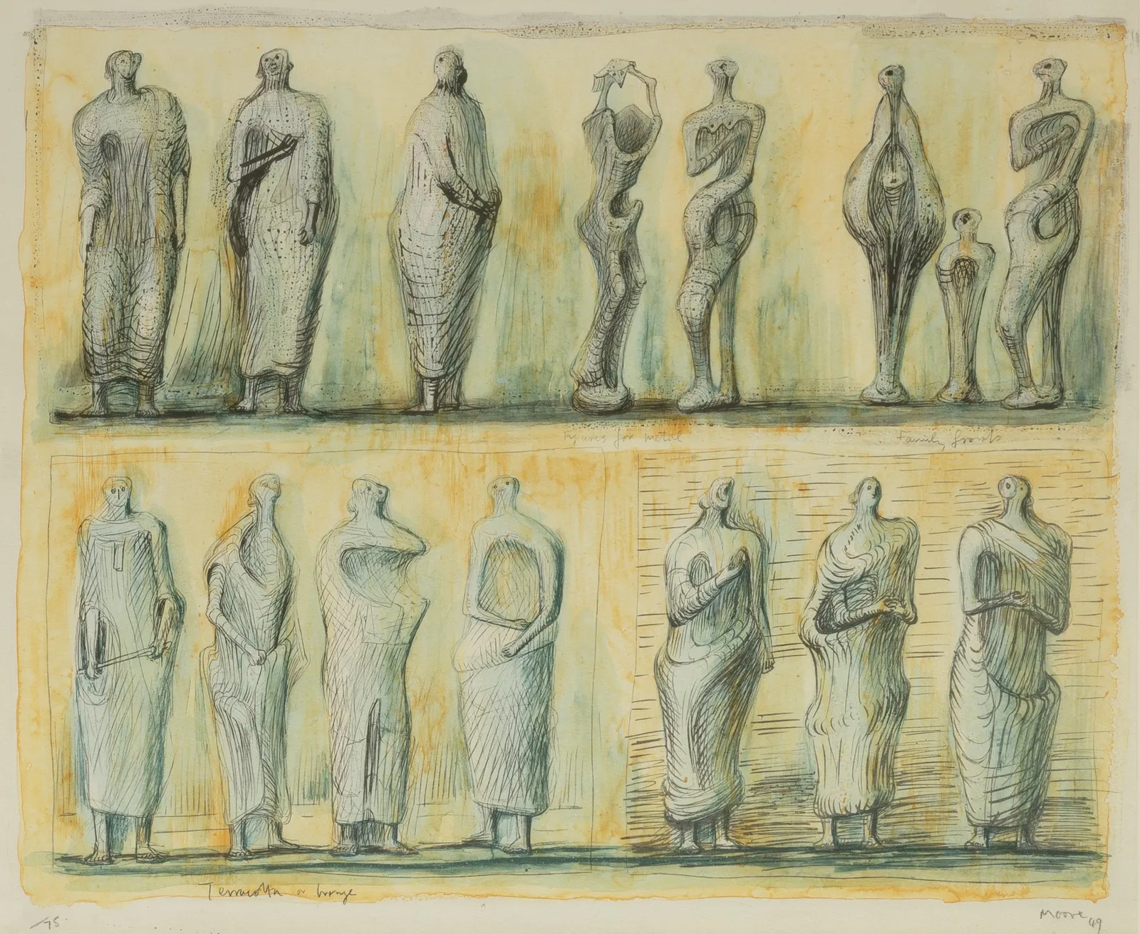 Henry Moore Standing Figures, 1940s