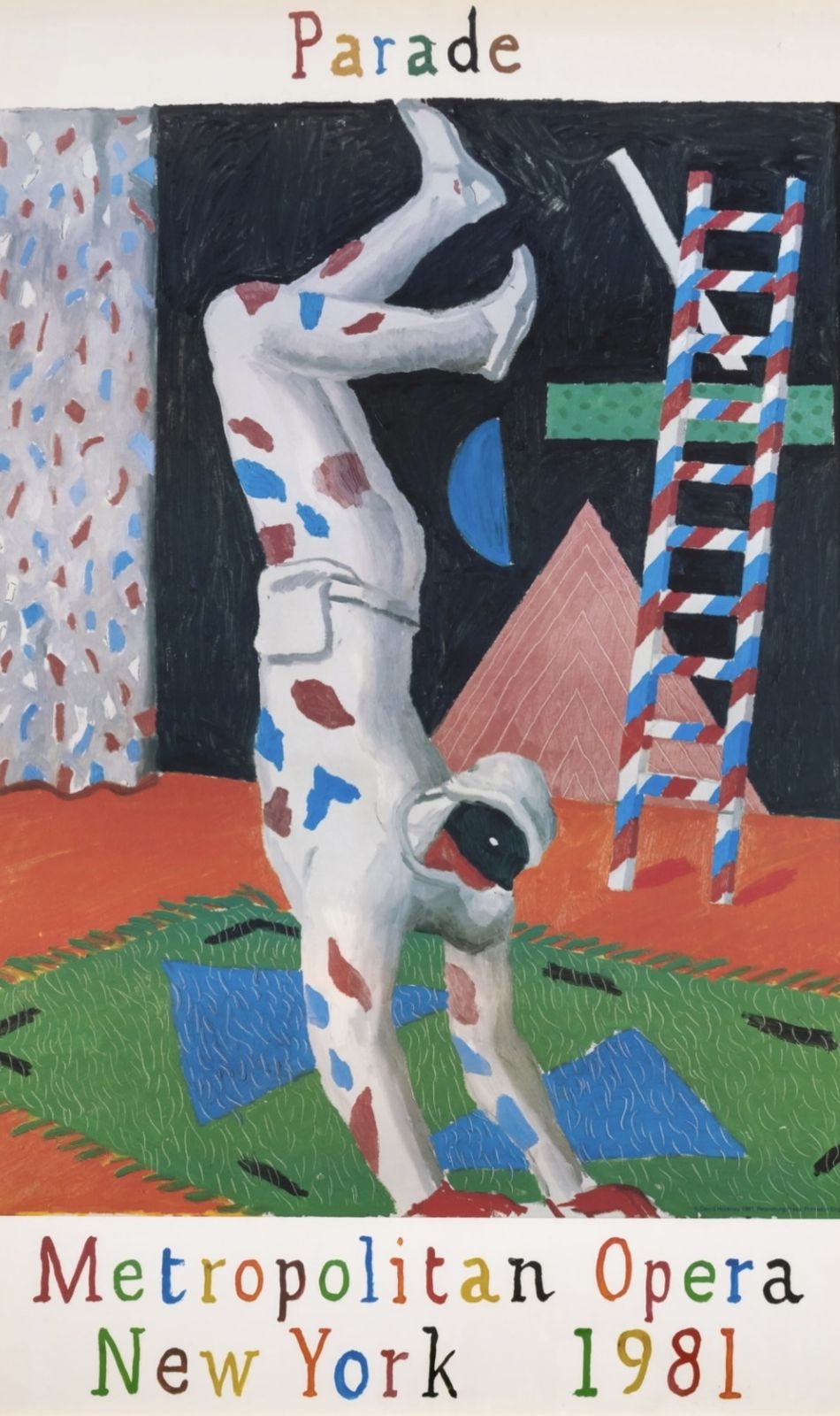 David Hockney Harlequin From Parade For The Metropolitan Opera New York 1981