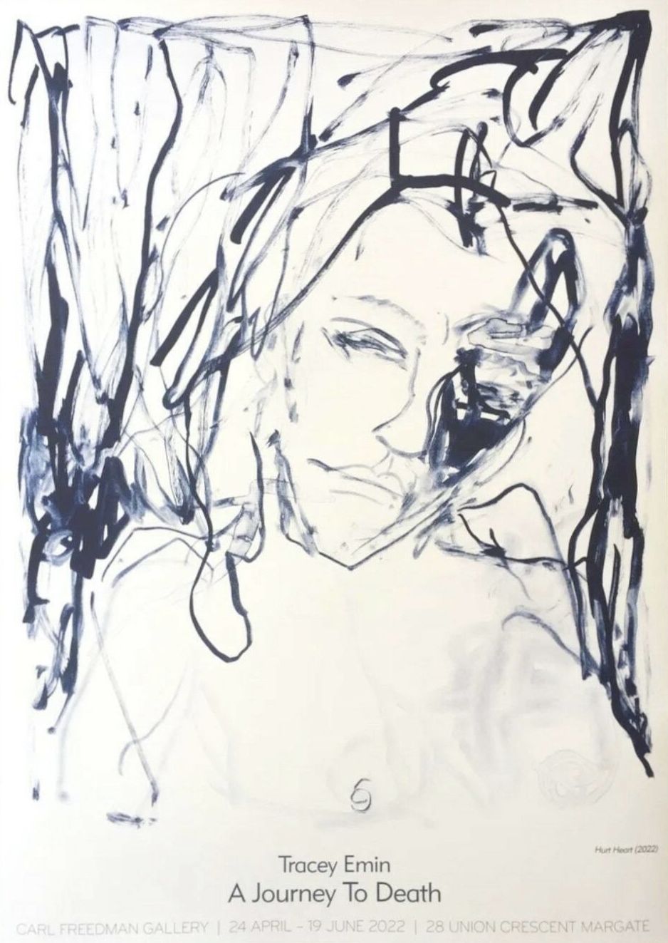 Tracey Emin A Journey To Death Exhibition Poster   Carl Freedman (Hurt Heart)