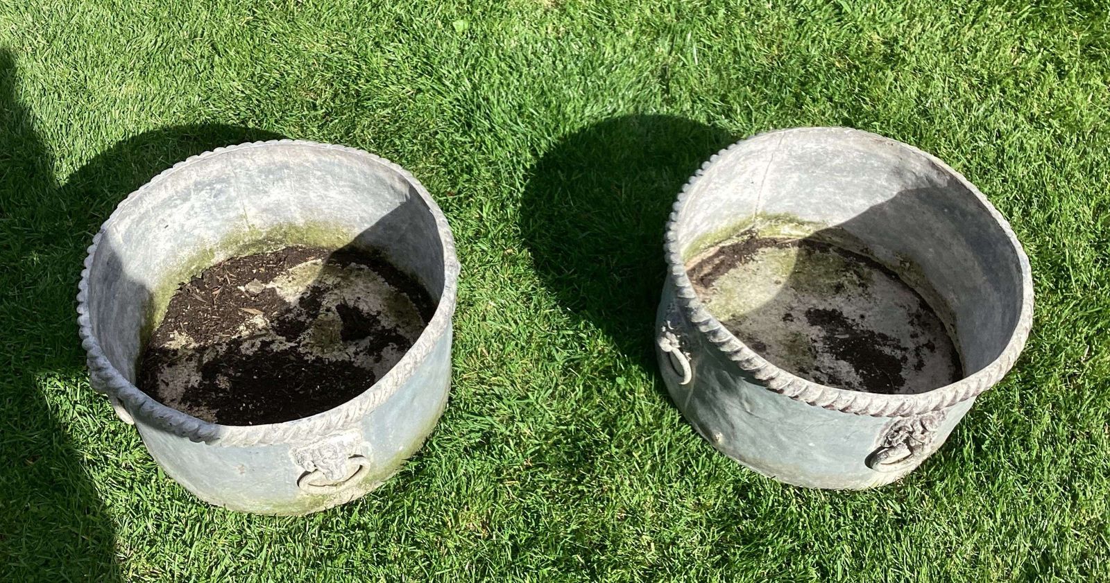 A Significant Regency Pair Of Lead Planters / Jardinieres photo vintage