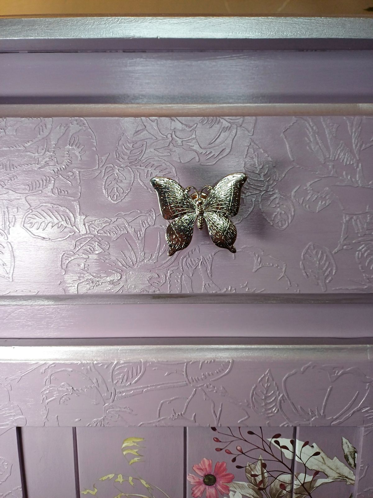 photo furniture Upcycled Lilac And Silver Pine Cupboard
