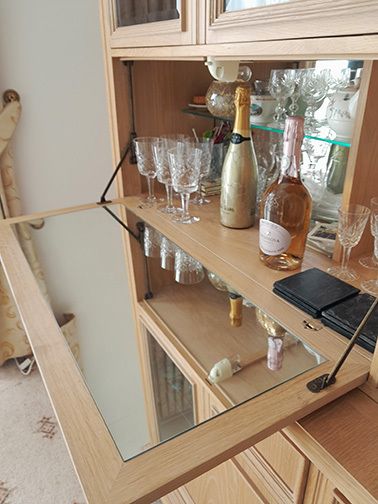 Genuine Limed Oak Swedish Cocktail Cabinet By Dansk photo for sale