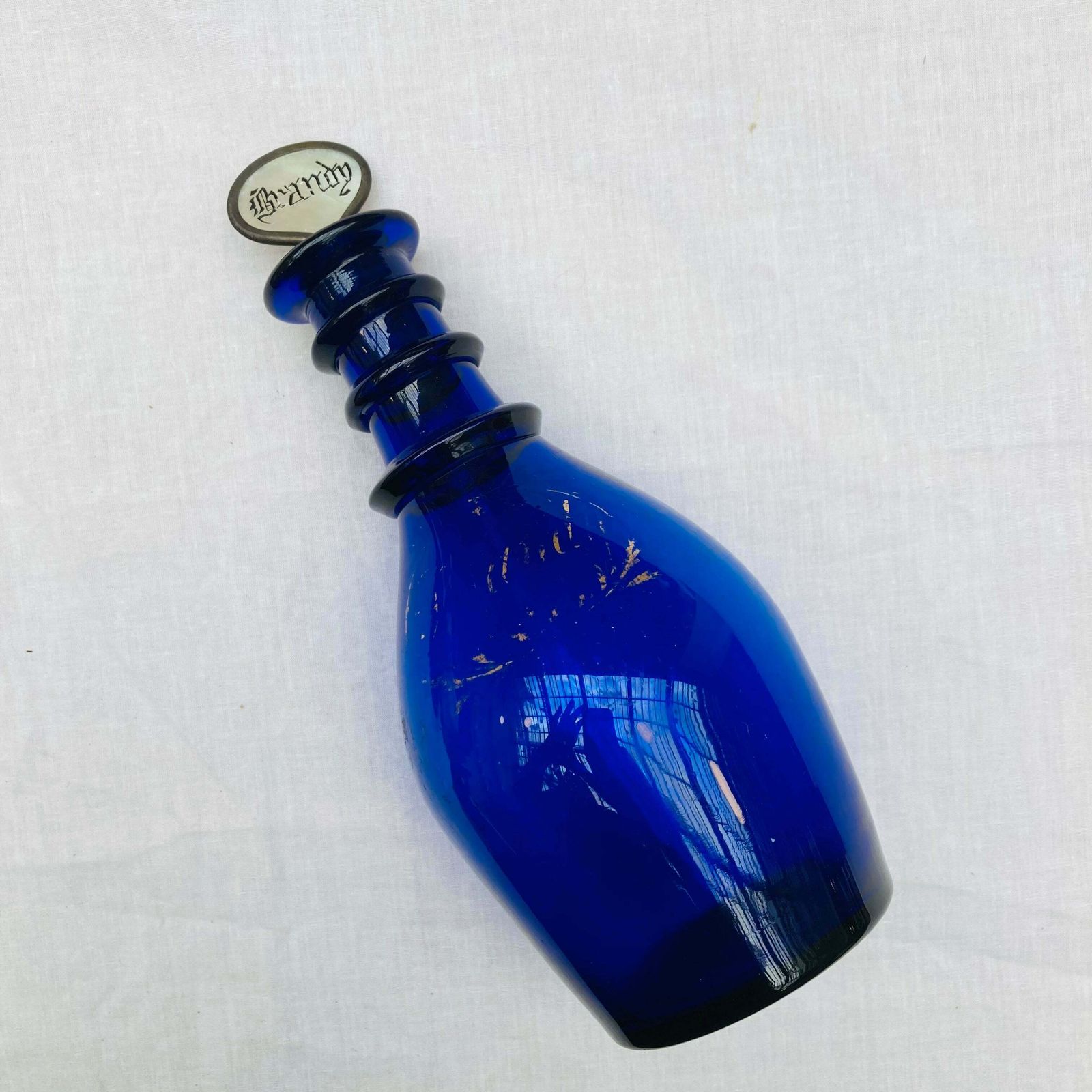 Antique Bristol Blue Brandy Decanter