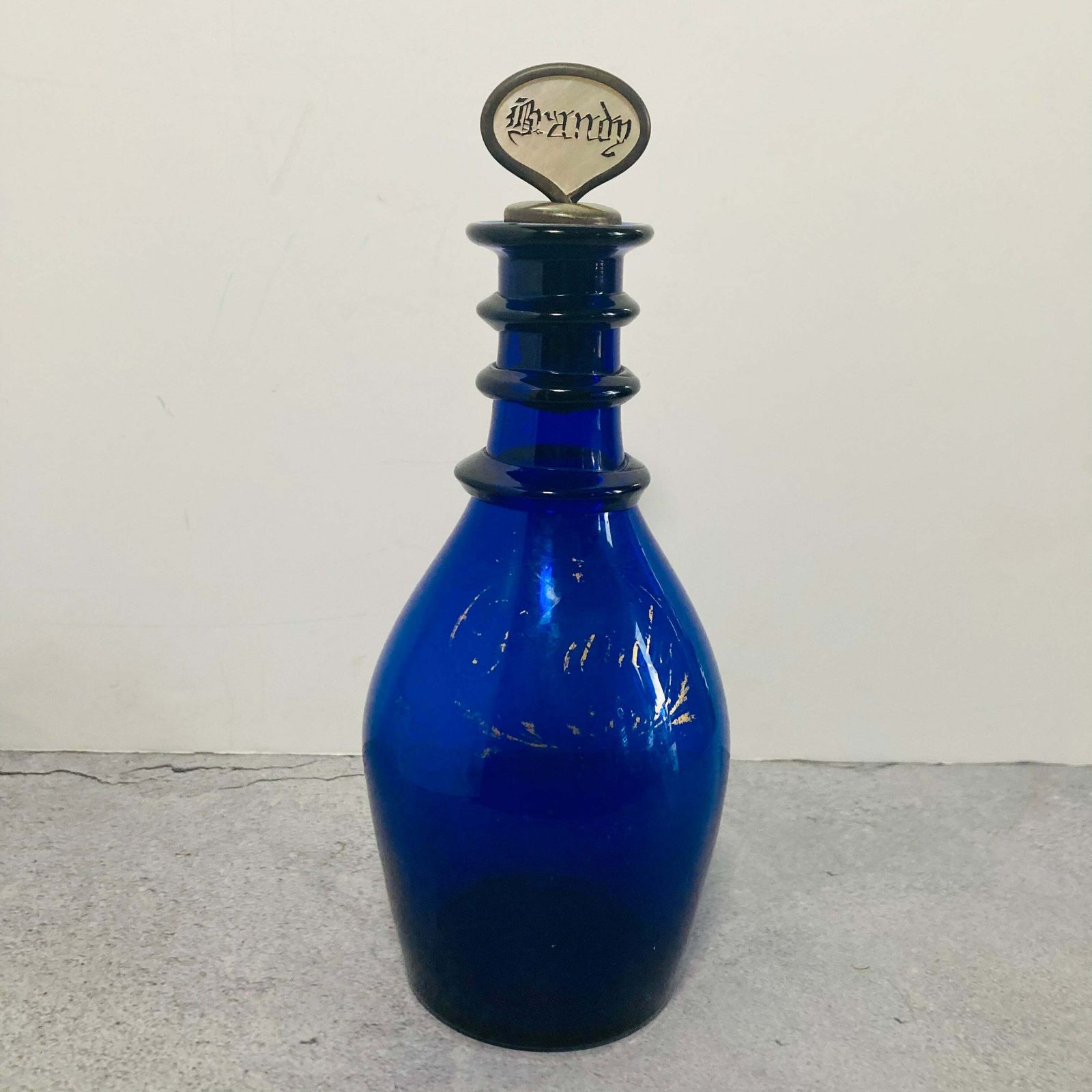 Antique Bristol Blue Brandy Decanter photo vinterior