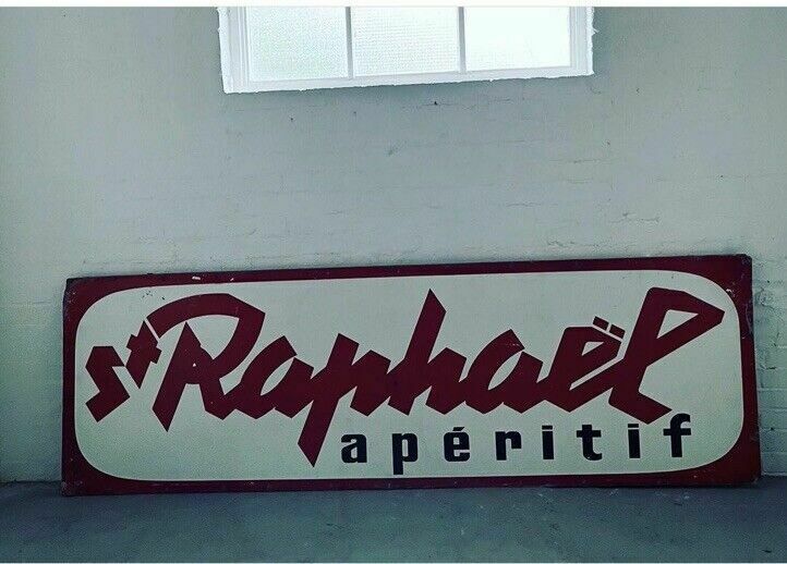 Vintage French St Raphael Advertising Sign   Bar Cafe Restaurant Tour De France photo 2195.0