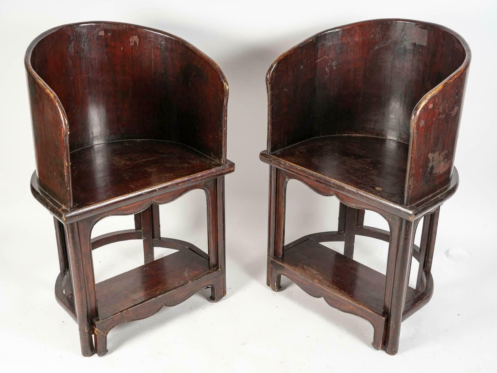 Pair Of Art Of Asia Wooden Dignitary Armchairs With Footrests. photo furniture