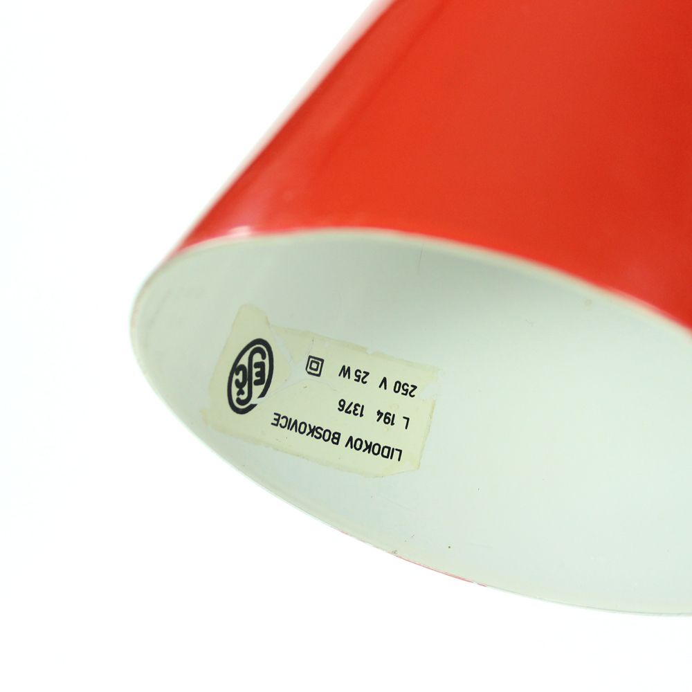 Red Midcentury Table Lamp By Josef Hurka For Lidokov, Czechoslovakia 1960s photo for sale