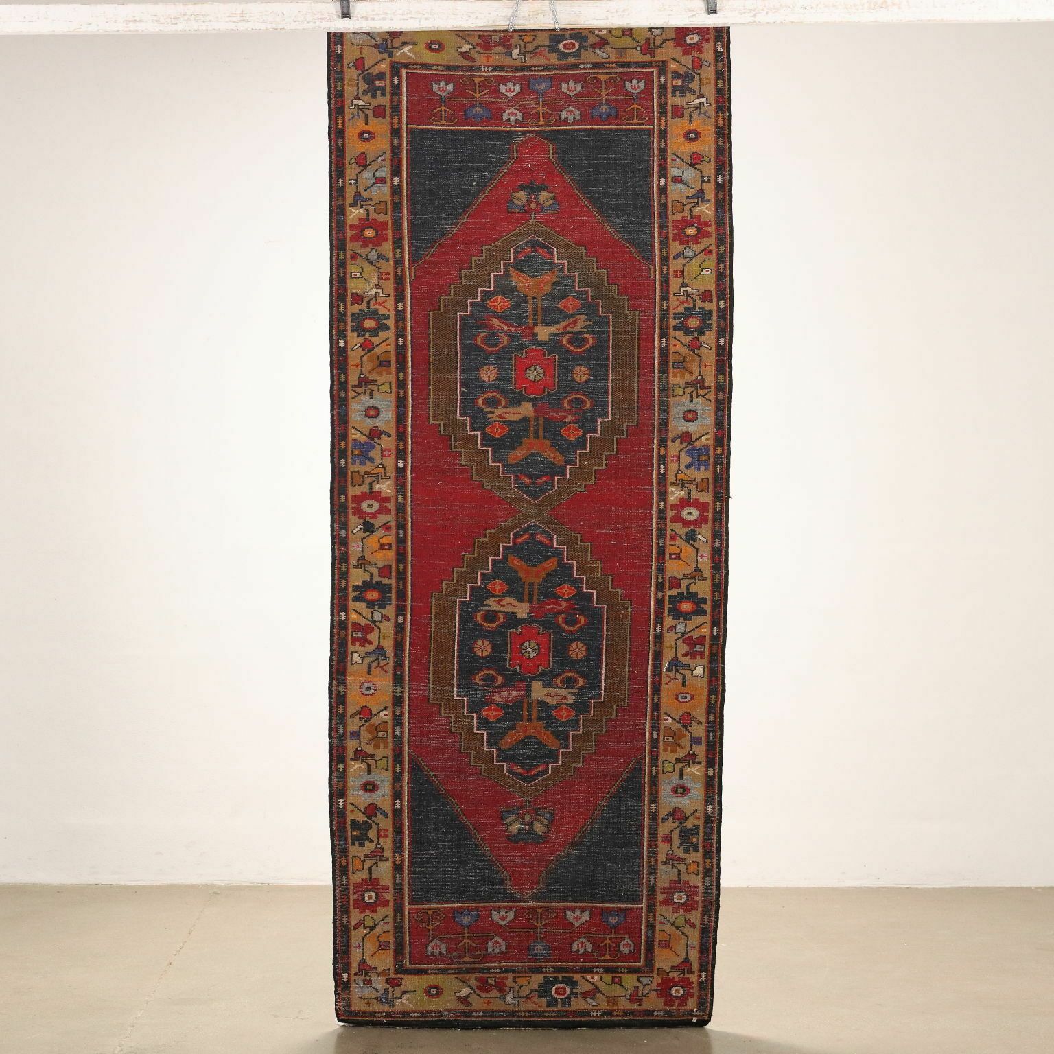 Antique Ismirne Carpet Wool Heavy Knot Turkey 108 X 42 In photo buy