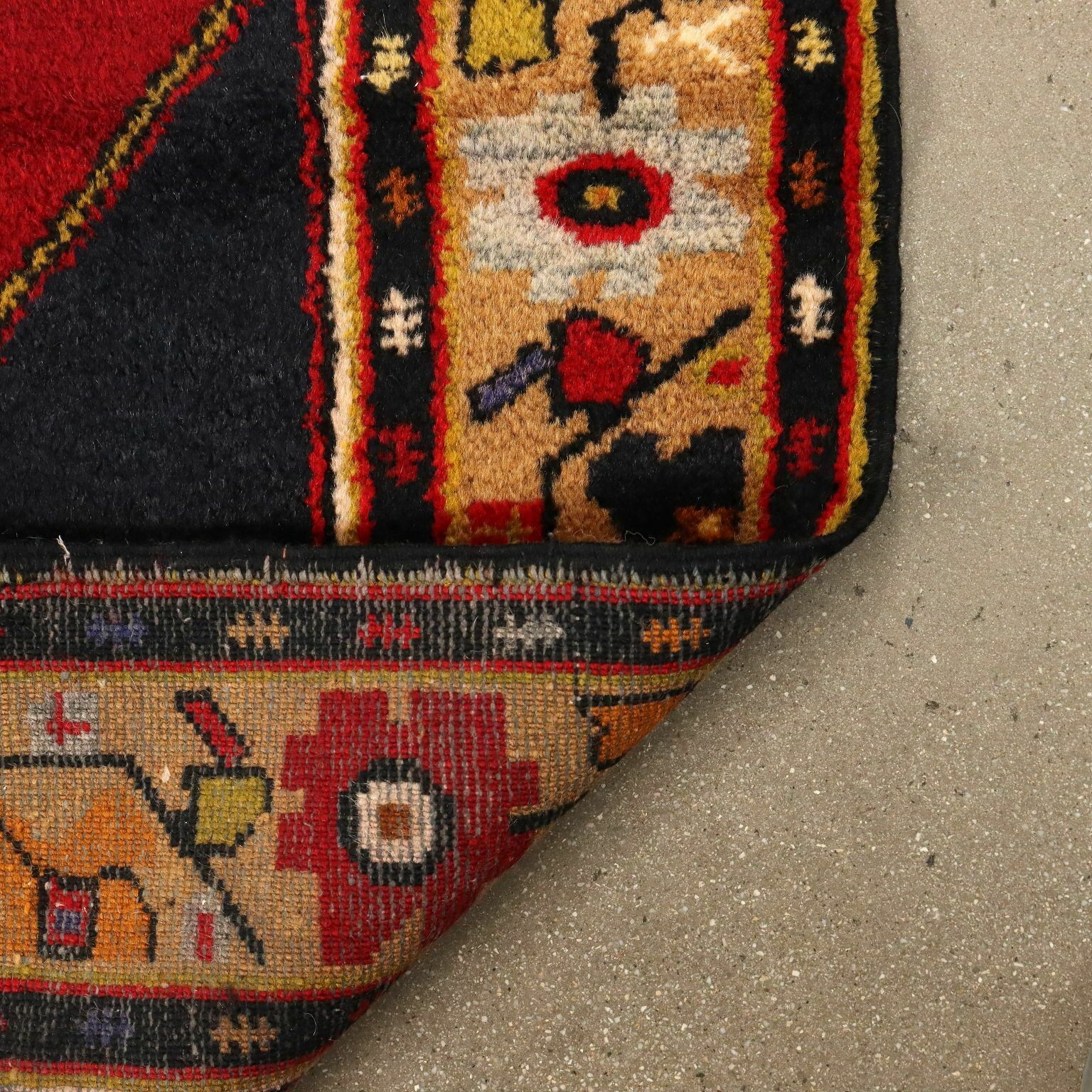 Antique Ismirne Carpet Wool Heavy Knot Turkey 108 X 42 In photo vintage