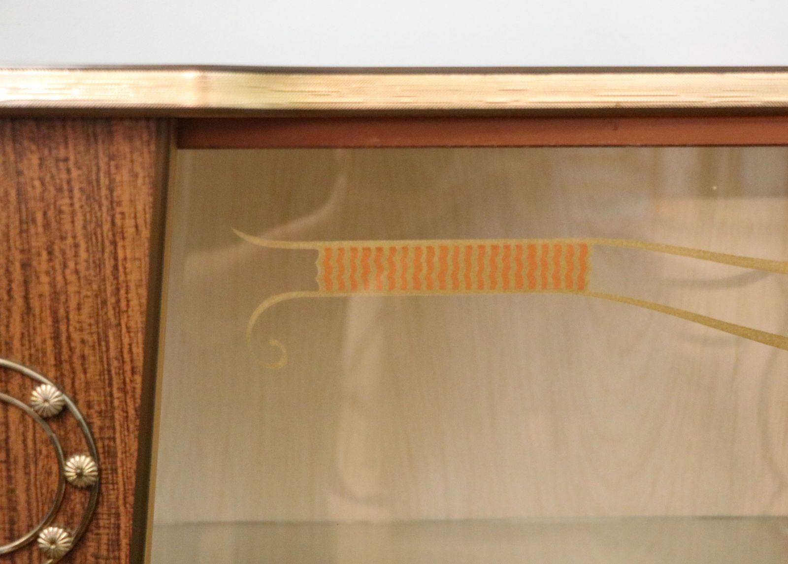 245.0 A Lovely Post Second World War Melamine Finish Display Cabinet. photo