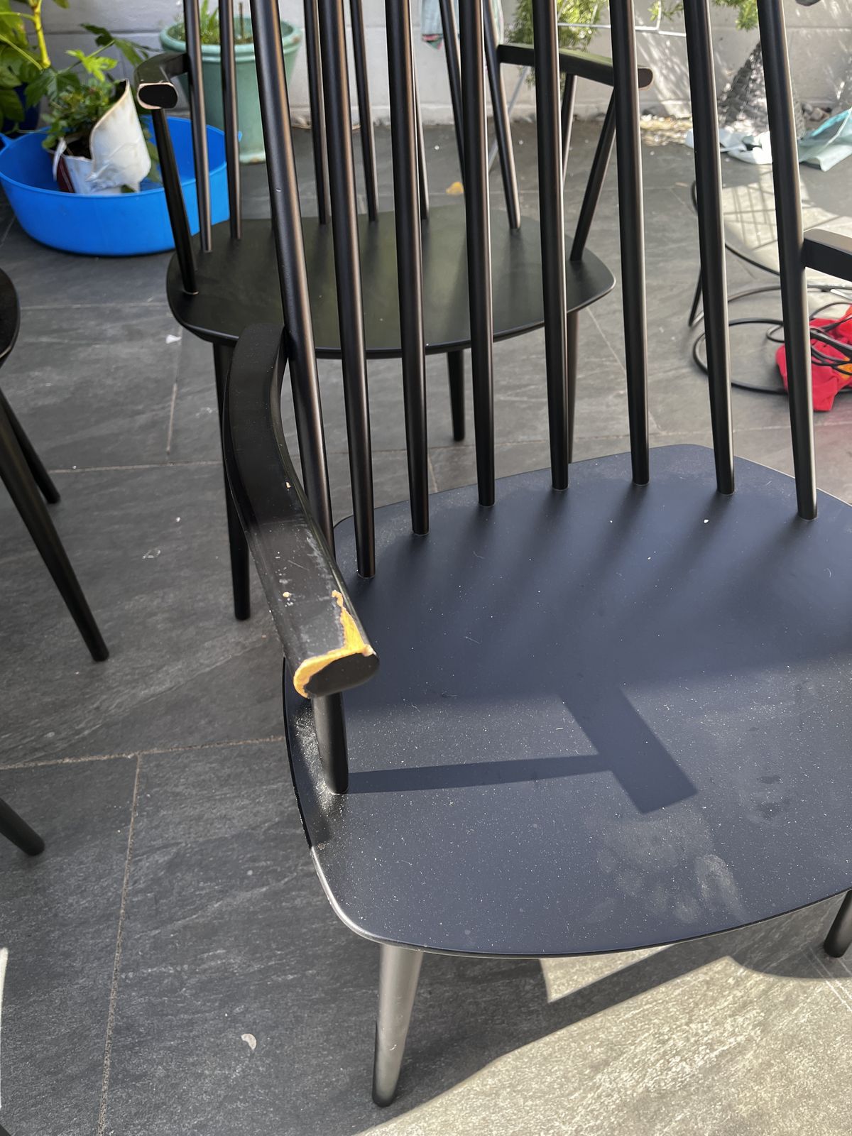 5 X Hay J110 Scandinavian Black Wood Armchair /Kitchen Chair photo vinterior