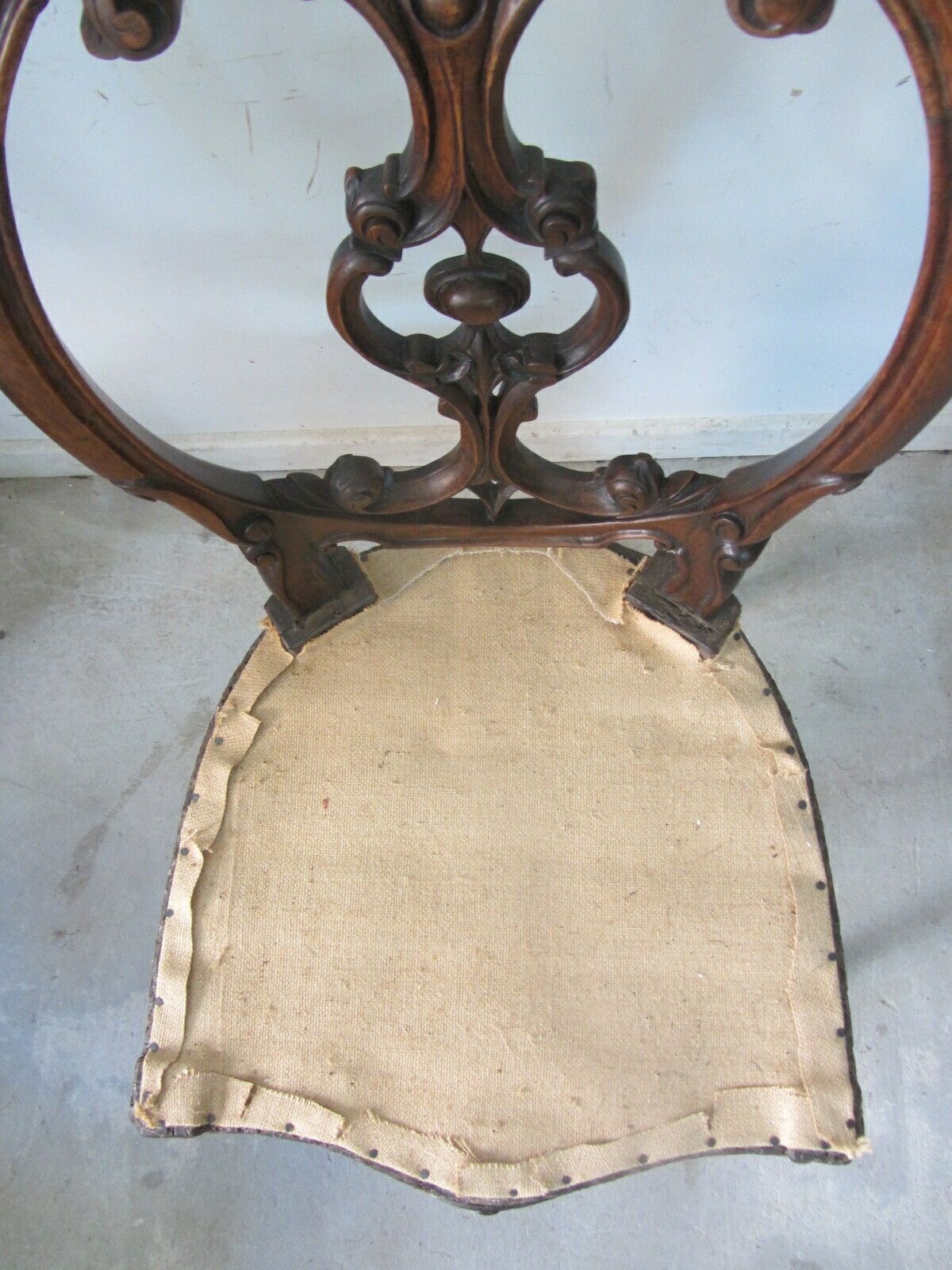 Four Victorian Walnut Balloon Back Chairs, Including Completed Upholstery With Fabric Choice photo buy
