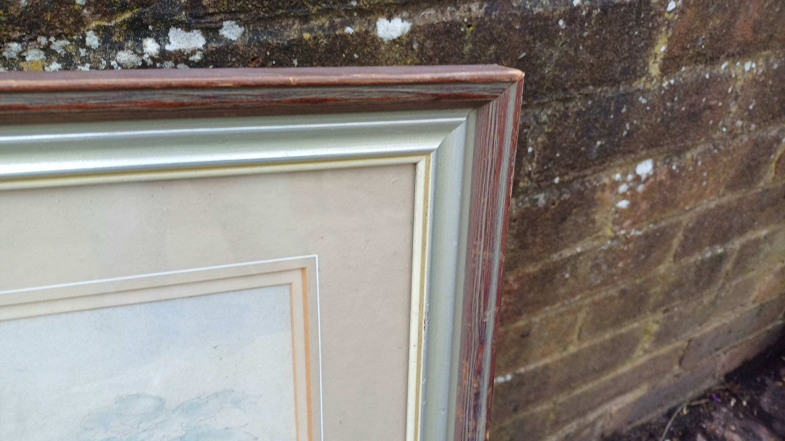 3 Large Vintage Superior Original Watercolours Landscape Countryside Agriculture Theme Picture Frames And Mounts. Salisbury And Sussex. photo for sale