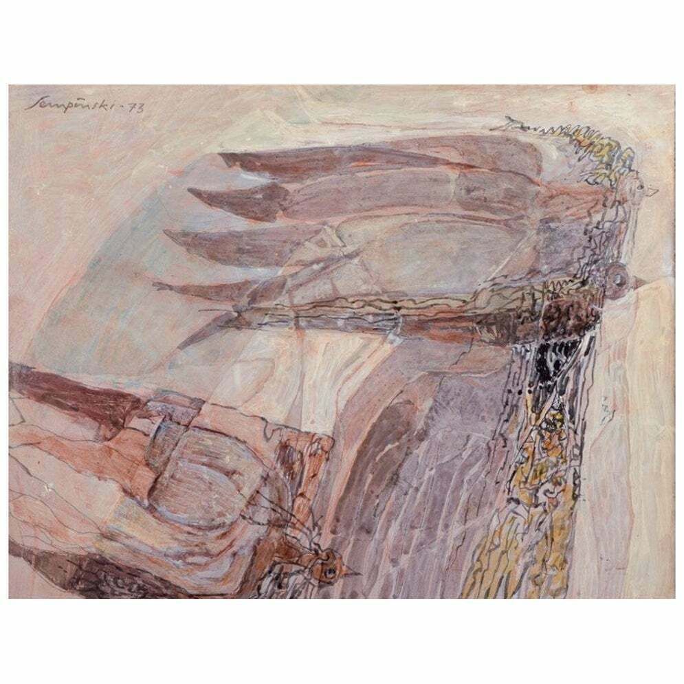 Tadeusz Marya (Teddy) Sempinski. Acrylic On Board. Birds In A Landscape.