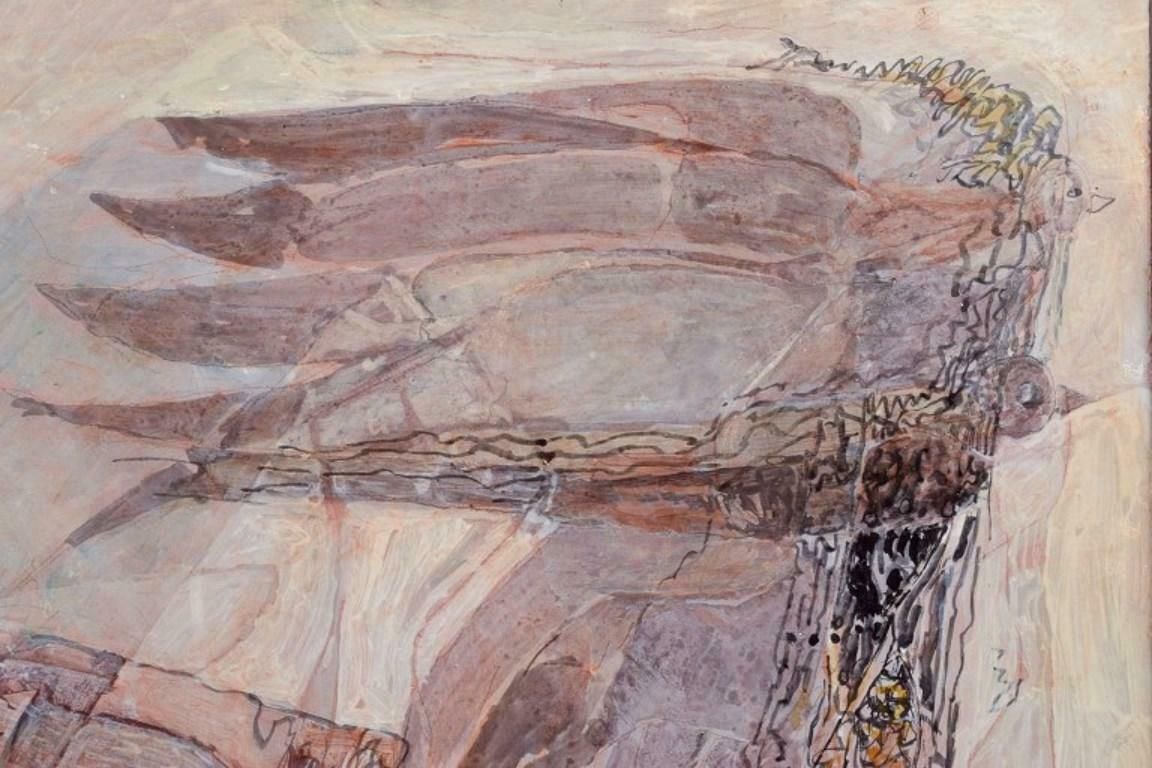 Tadeusz Marya (Teddy) Sempinski. Acrylic On Board. Birds In A Landscape. photo for sale