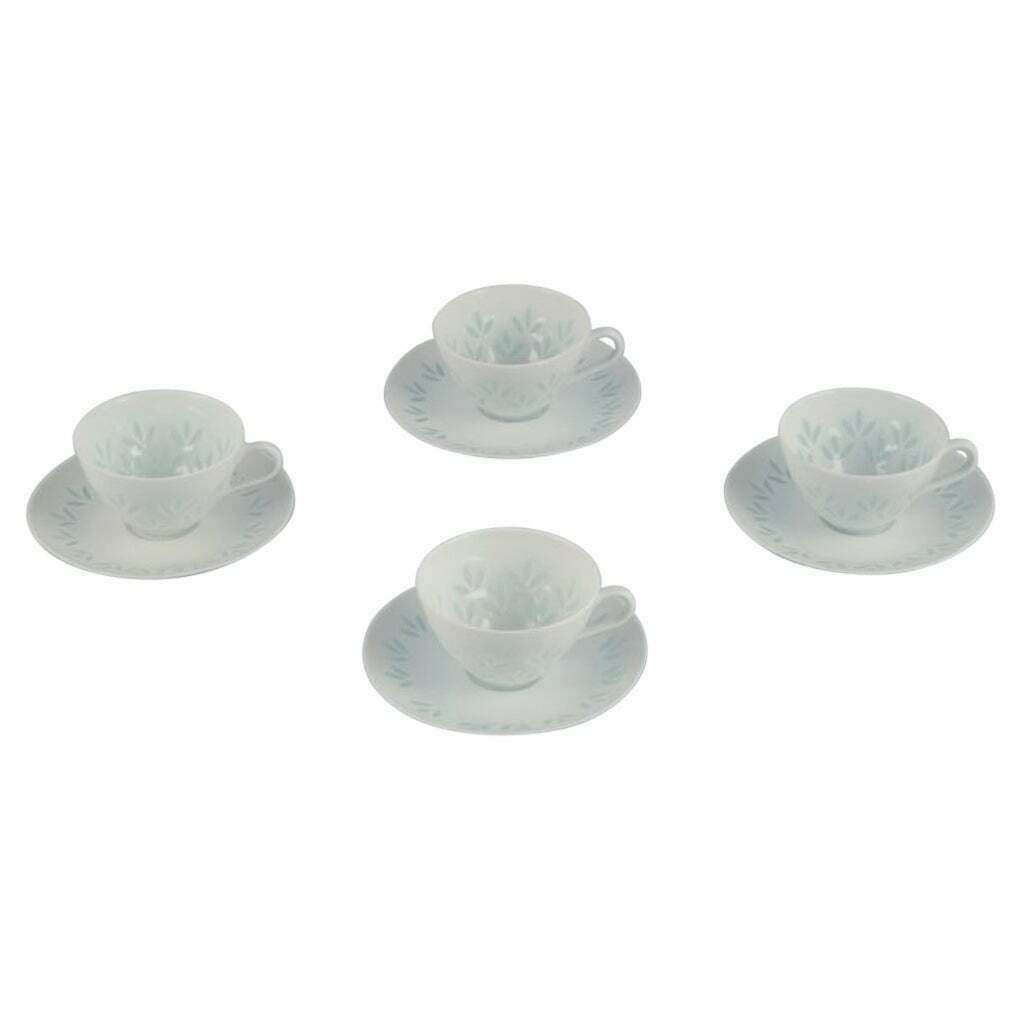 Friedl Kjellberg For Arabia. Set Of Four Coffee Cups With Saucers.