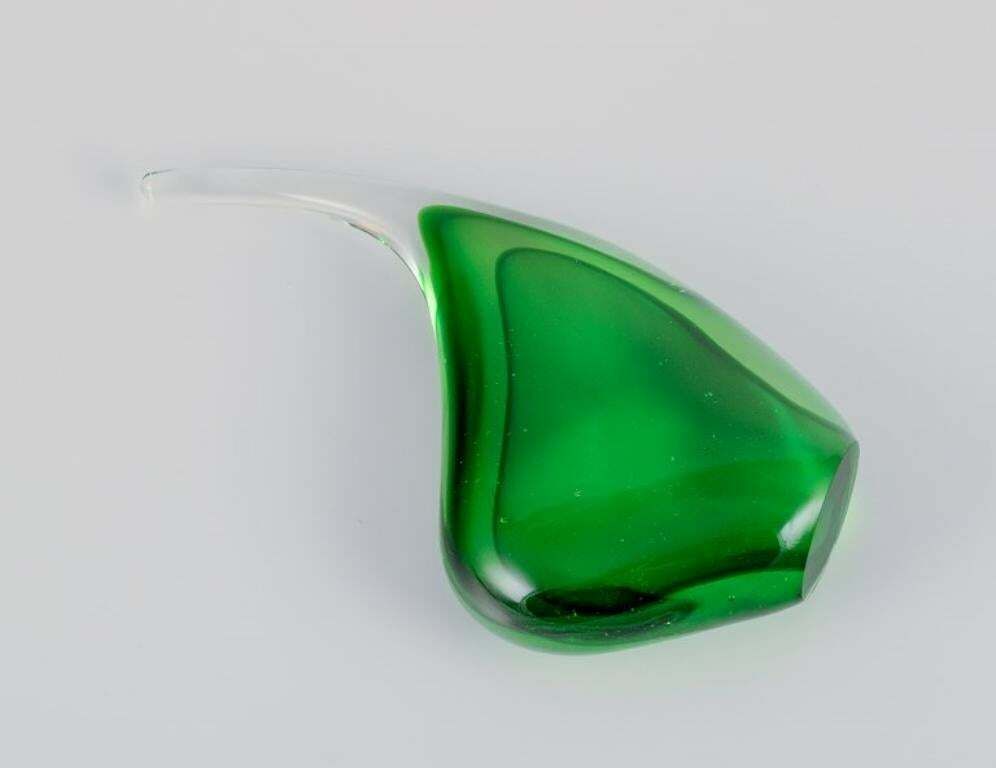 Per Lütken For Holmegaard. Sculpture In Green Art Glass. 1960s photo buy