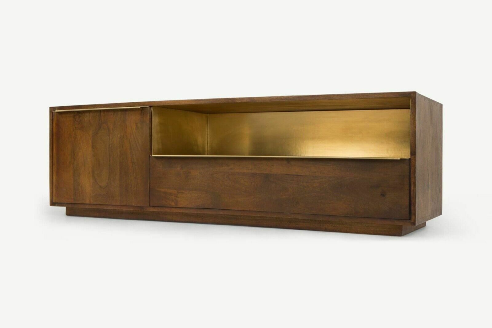 Made Anderson Tv And Entertainment Centre / Stand In Mango Wood & Brass