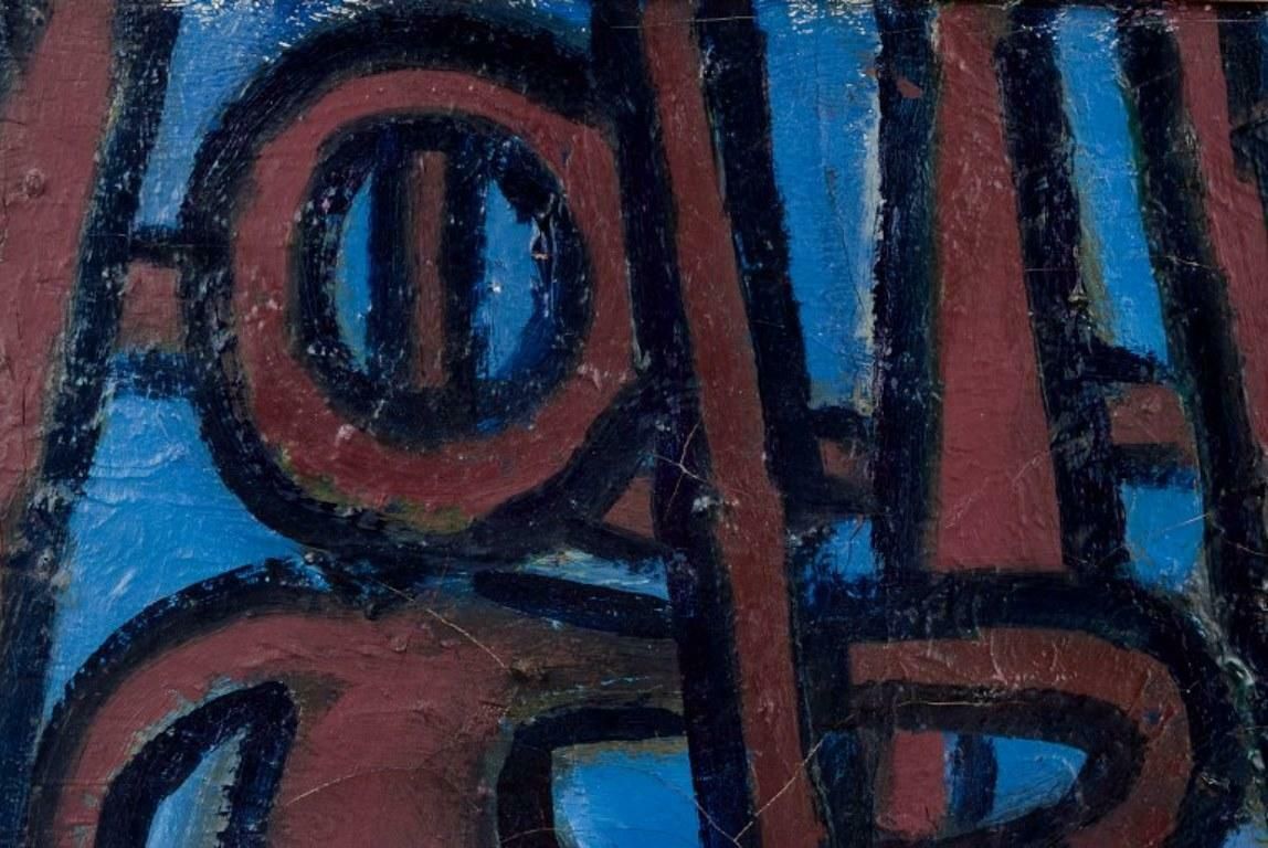 Sven Bertil Thorell, Sweden Artist. Oil On Canvas. Abstract Composition 1960s photo for sale