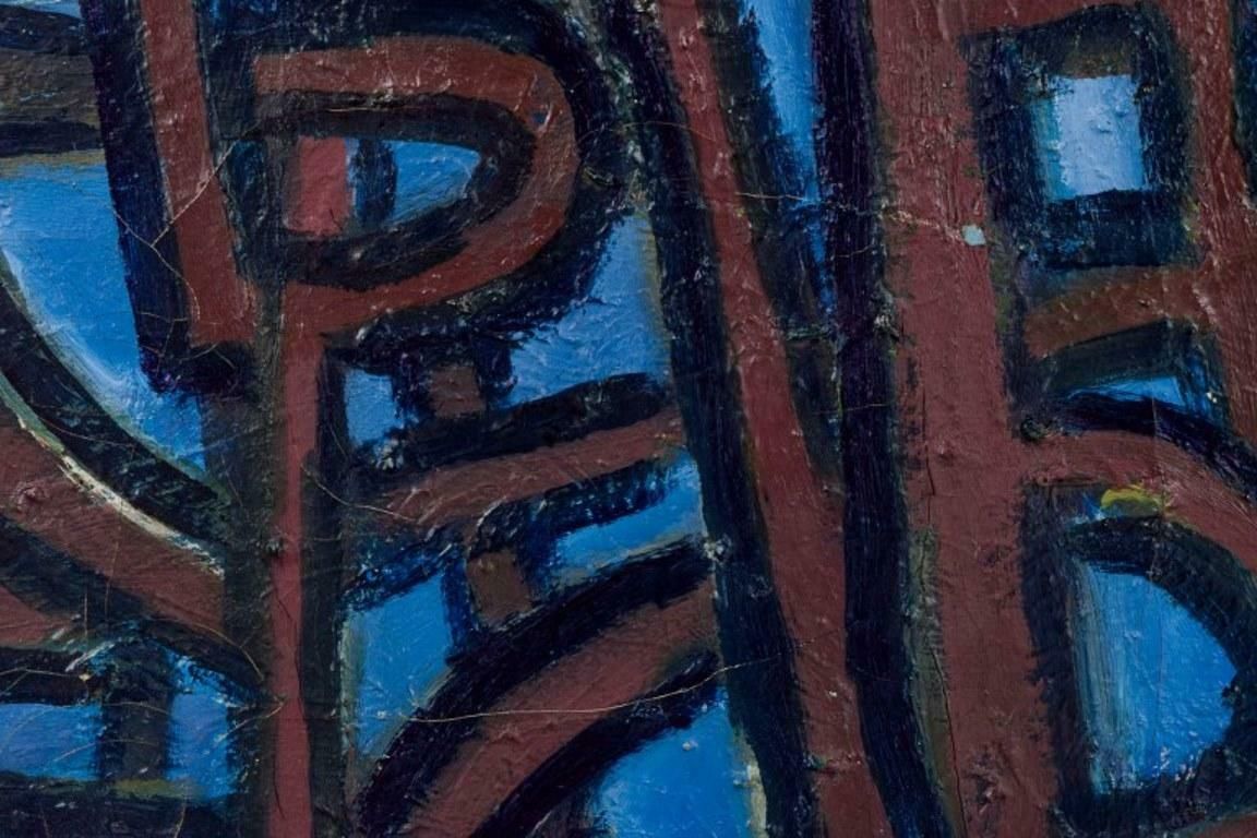 Sven Bertil Thorell, Sweden Artist. Oil On Canvas. Abstract Composition 1960s photo Art