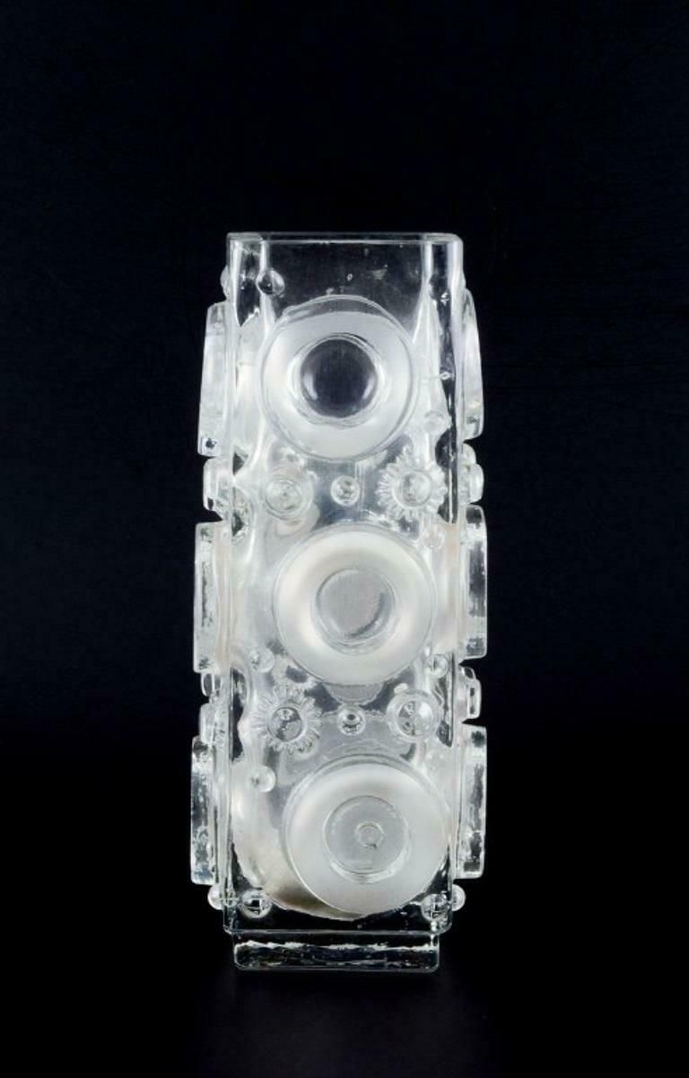 Uno Westerberg For Pukeberg, Sweden. Large Art Glass Vase In Clear Art Glass photo for sale