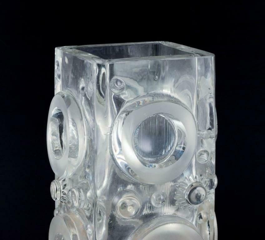 Uno Westerberg For Pukeberg, Sweden. Large Art Glass Vase In Clear Art Glass photo Home Decor