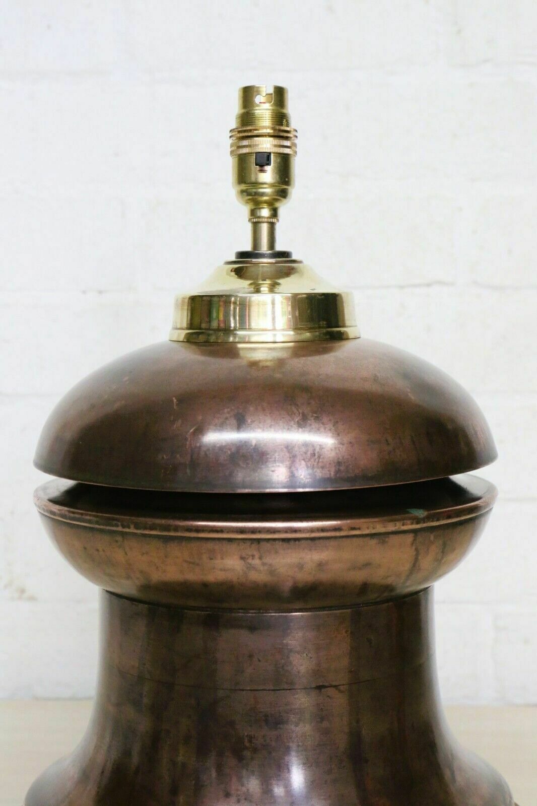 Table Lamp Antique Railway Gas Lamp Copper Top Converted Desk Lamp Unique photo furniture