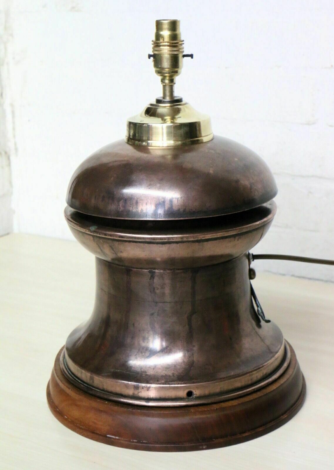 128.0 Table Lamp Antique Railway Gas Lamp Copper Top Converted Desk Lamp Unique photo