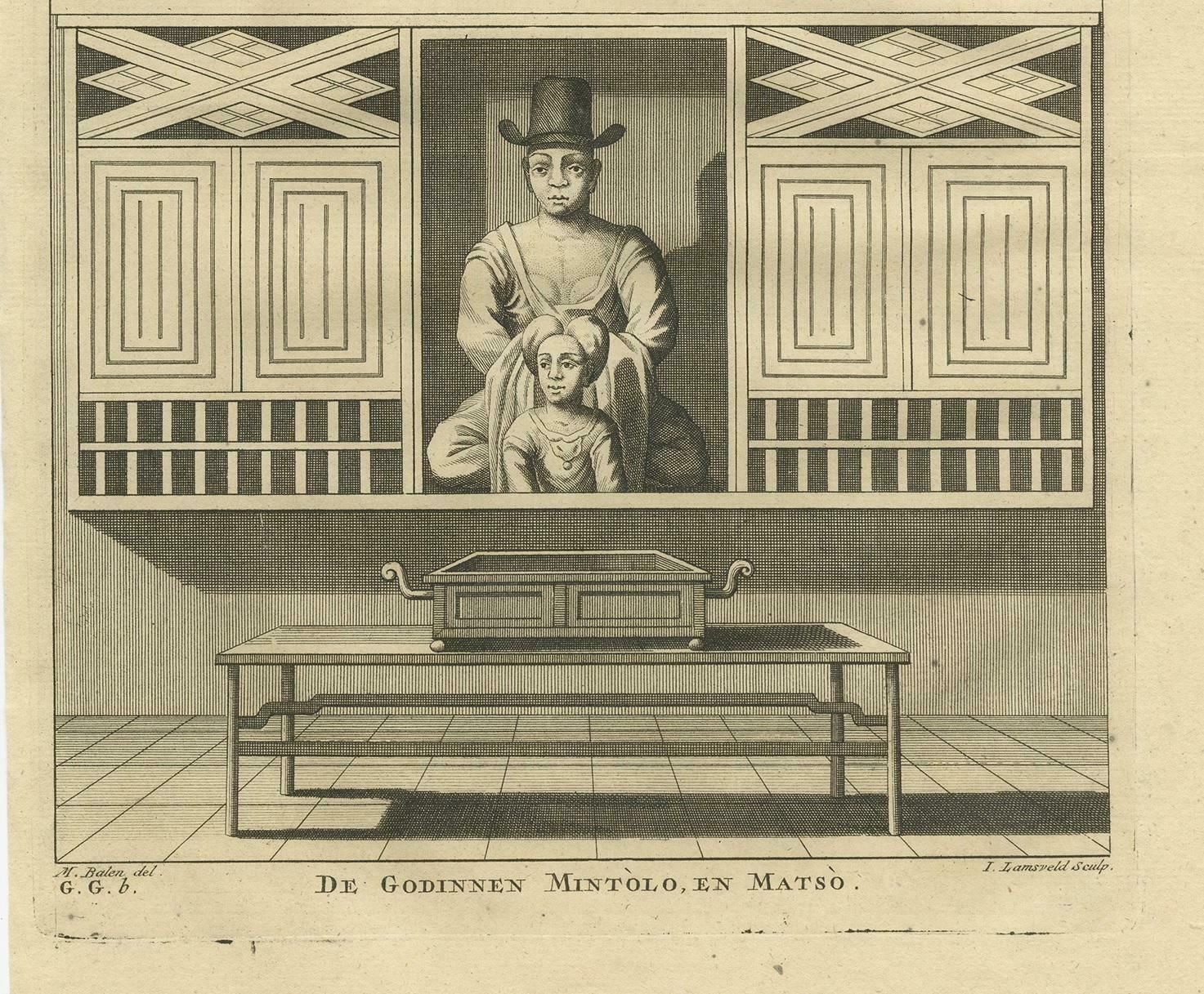 Antique Print Of God Talmo And Goddesses Mintolo & Matso By Valentijn, 1726 photo Art