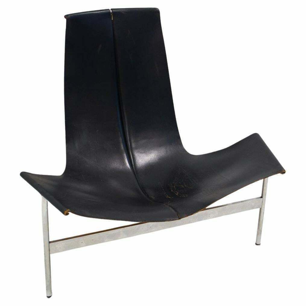 Black Leather T Chair By Katavolos, Littell, & Kelley For Laverne International