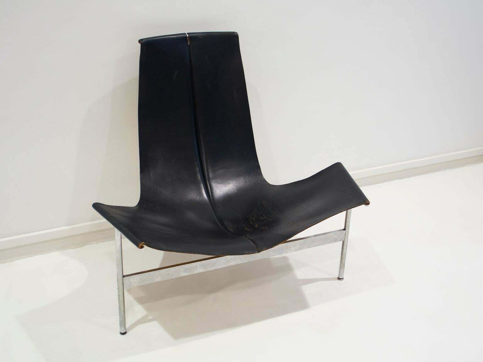 Black Leather T Chair By Katavolos, Littell, & Kelley For Laverne International photo Furniture