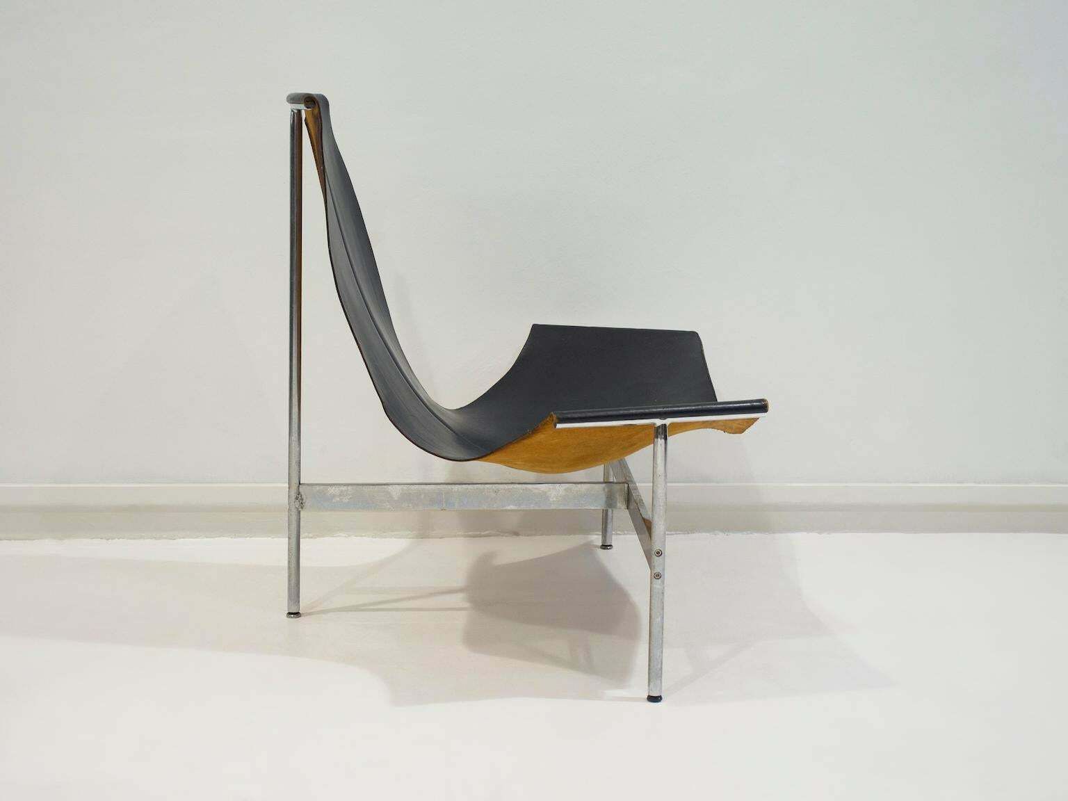 5391.0 Black Leather T Chair By Katavolos, Littell, & Kelley For Laverne International photo