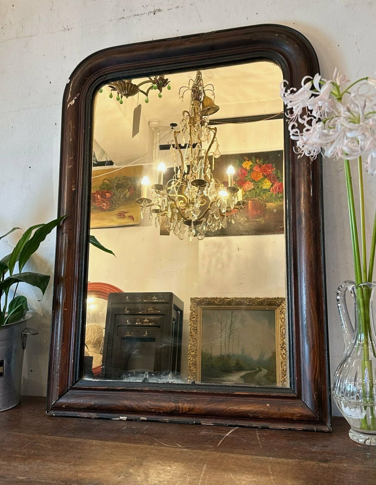 Antique Louis Phillipe Arched French Mirror C.1850