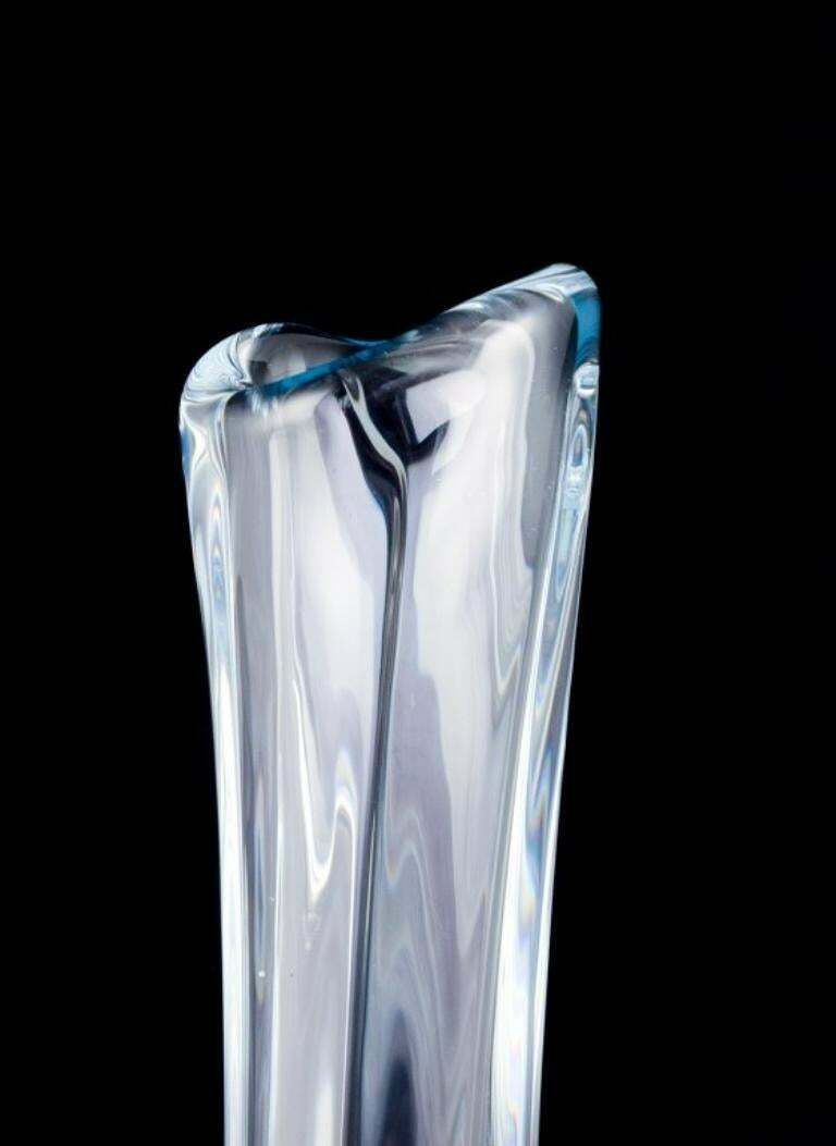 Nils Landberg For Orrefors, Sweden. Tall And Slender Art Glass Vase. photo buy