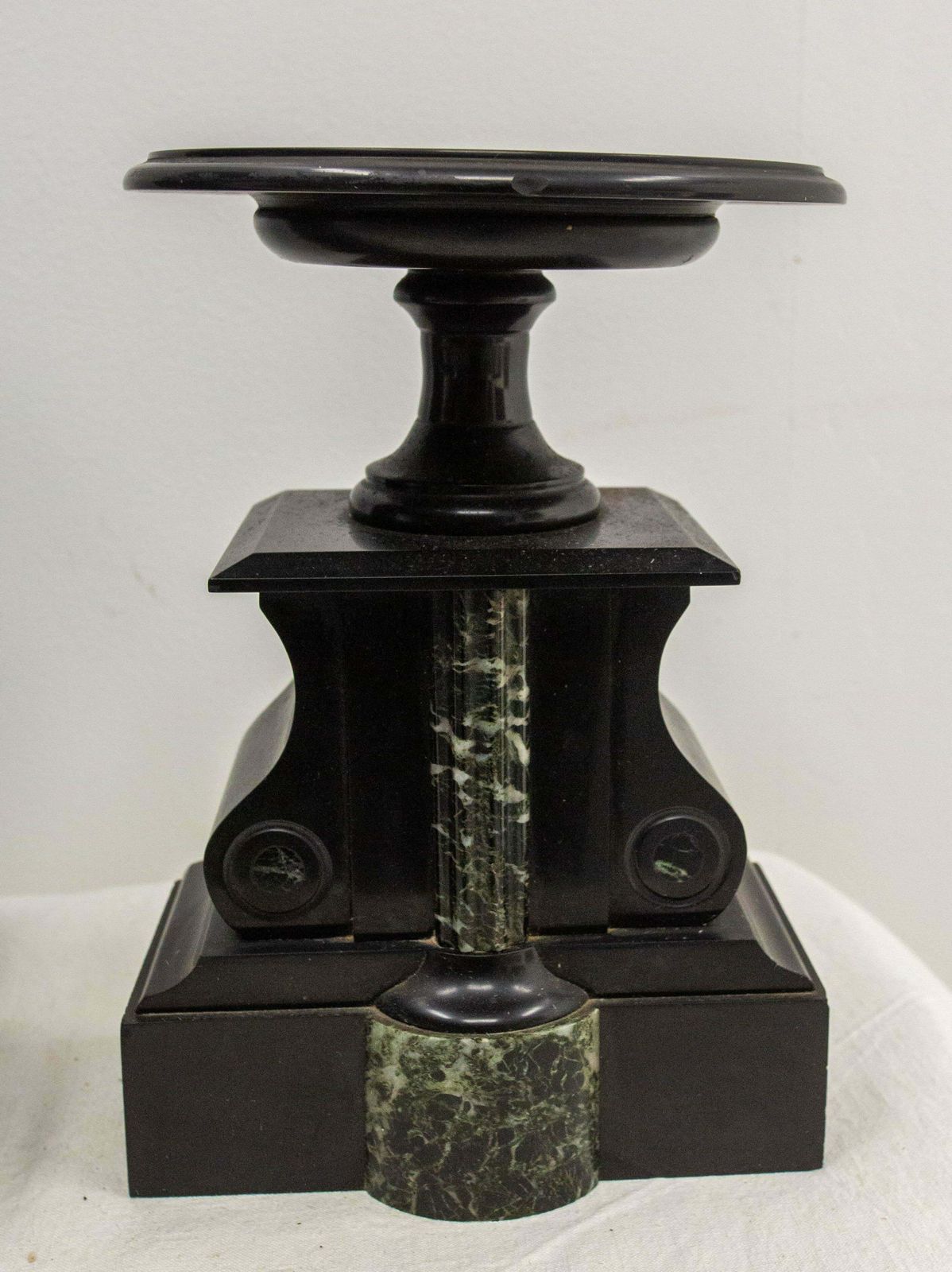 Antique French Bronze & Marble Three Piece Mantel Set Clock Napoleon III photo for sale