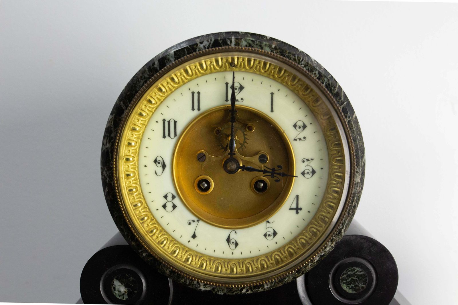 Antique French Bronze & Marble Three Piece Mantel Set Clock Napoleon III photo Home Decor