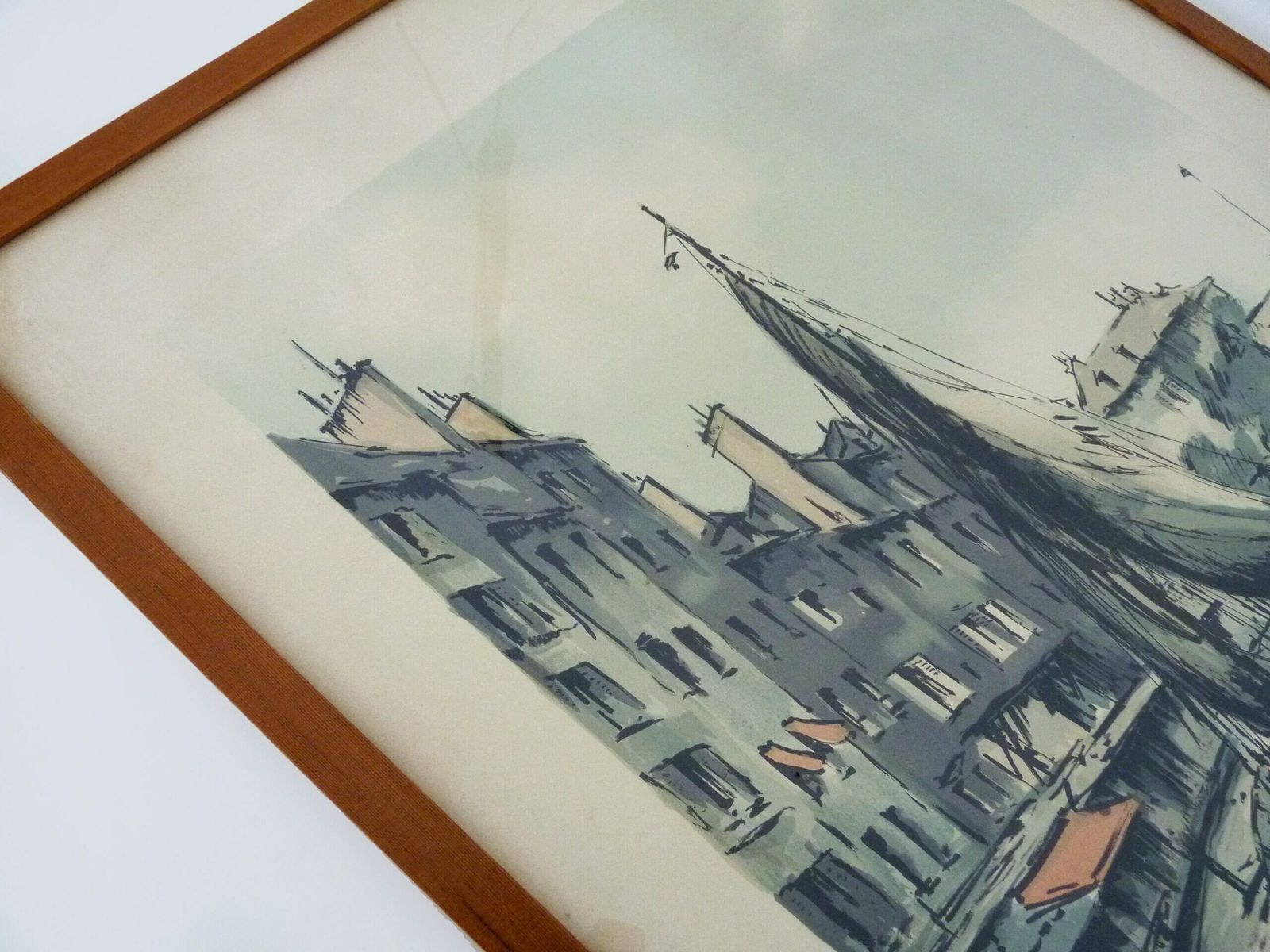 Lithograph Artist's Proof "The Port Of Honfleur" By Jean Pierre Laurent Original And Signed photo Art