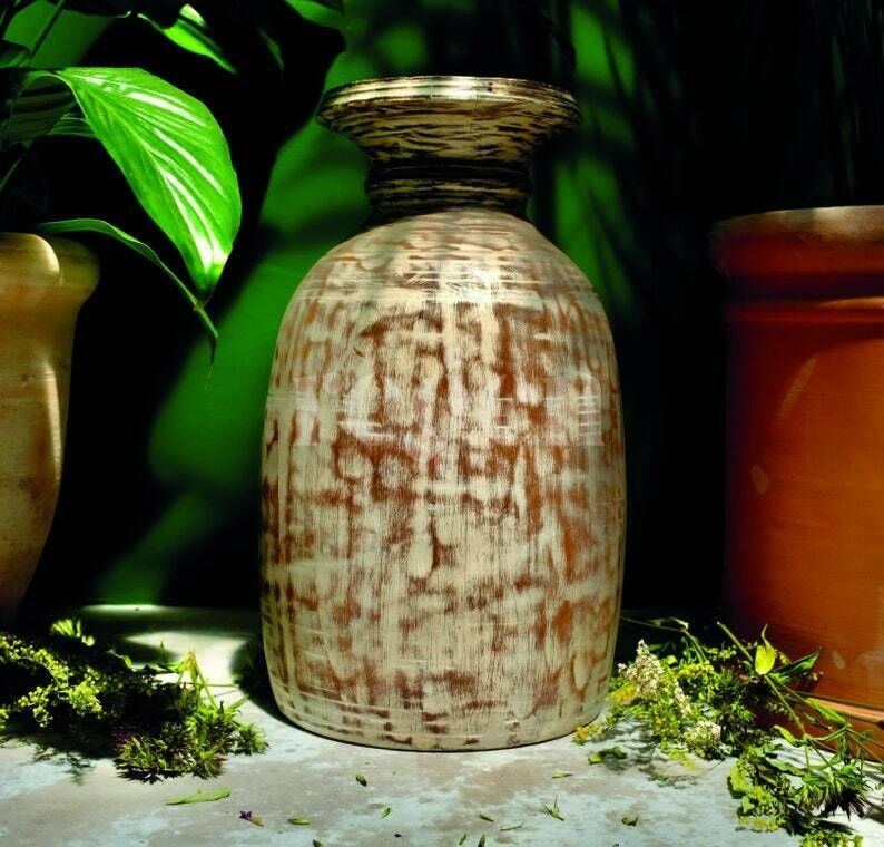 Wooden Pot For Home Decor: Bohemian Art Decor