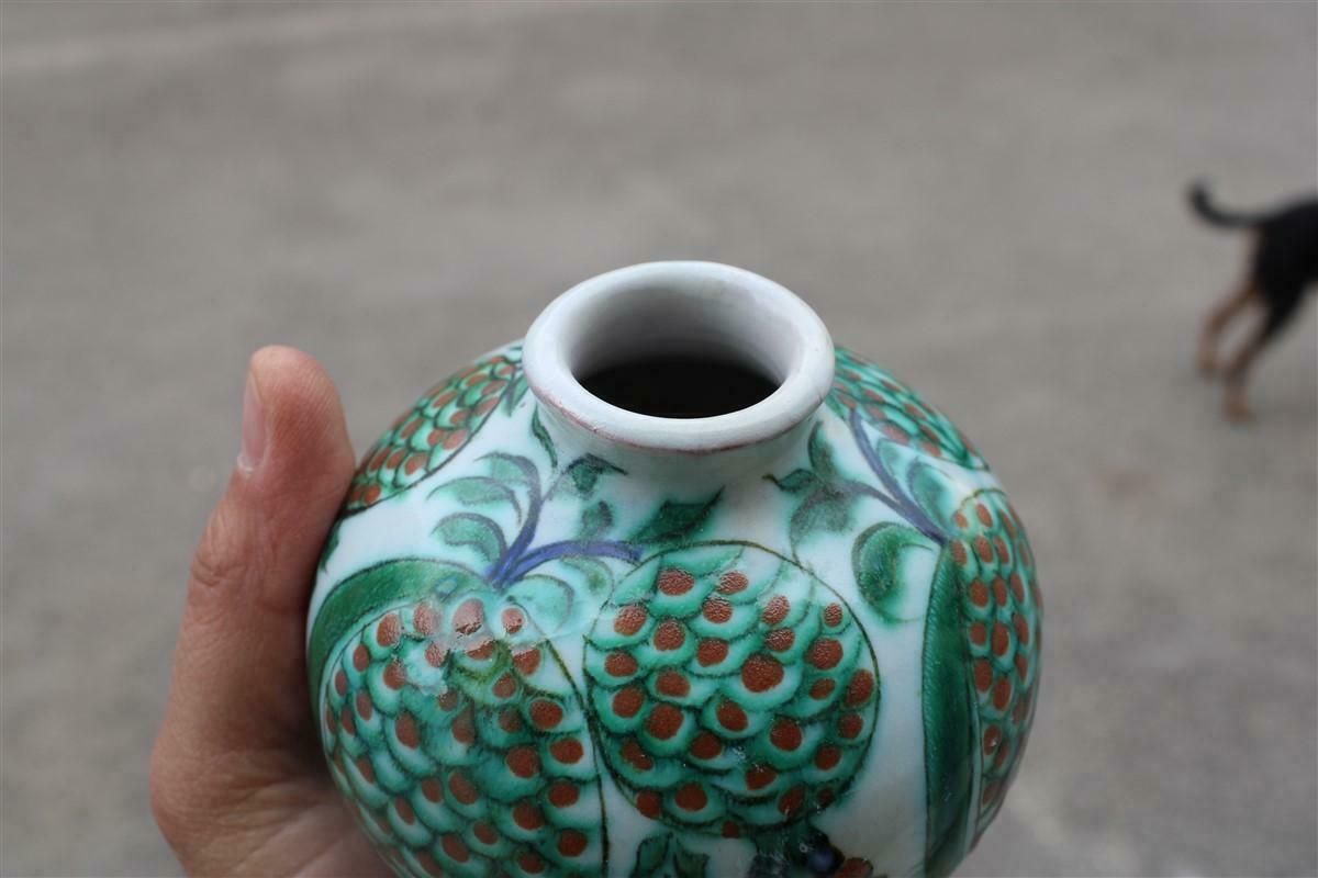 Small Vase Icaro Rodi Italy 1950s Faenza Pomegranate photo vinterior