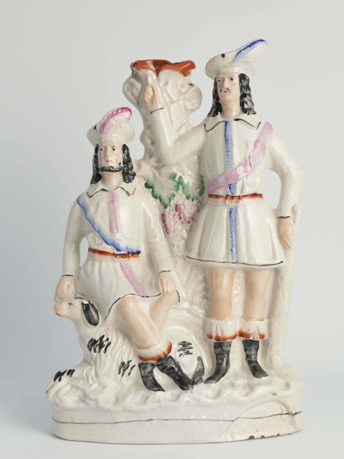 Victorian Robin Hood And Little John Spill Vase By Staffordshire, England 1860’s photo for sale